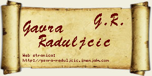 Gavra Raduljčić vizit kartica